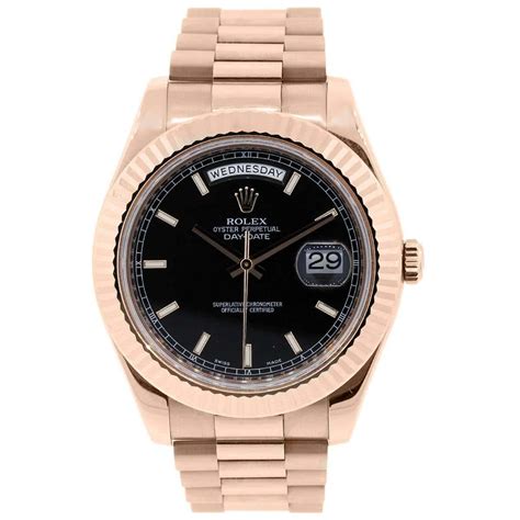 rolex rose gold black face